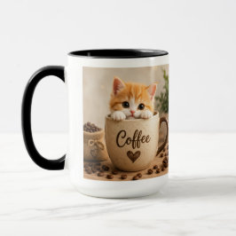 Amuleto de Gatito en Taza de Café