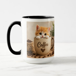 Amuleto de Gatito en Taza de Café