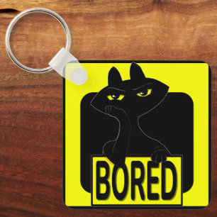 Amuleto de llavero de gato negro sarcástico Bad Bo