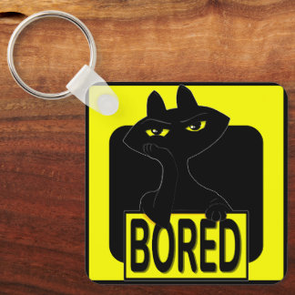 Amuleto de llavero de gato negro sarcástico Bad Bo