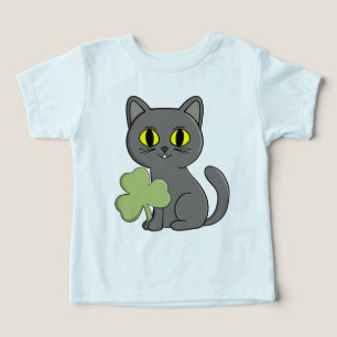 Amuleto de trébol de trébol de gato gris