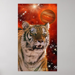 Amur Tiger y Júpiter Fantasy Poster de arte
