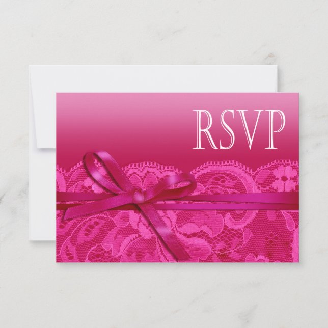 Amy Bows Ribbon y Lace RSVP fuschia (Anverso)