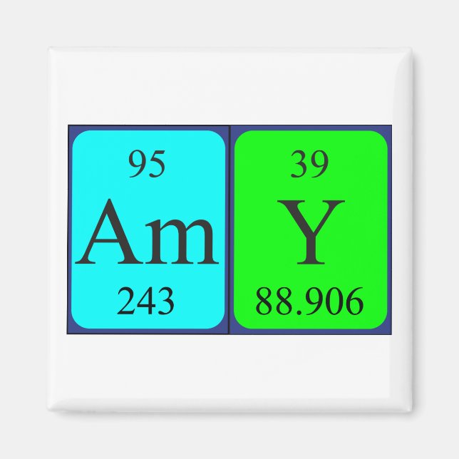 Amy nombre de tabla periódica imán (Frente)