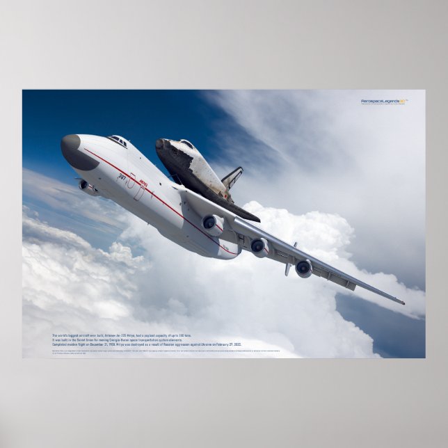 An-225 Mriya y Buran: Póster de Leyendas Espaciale (Frente)