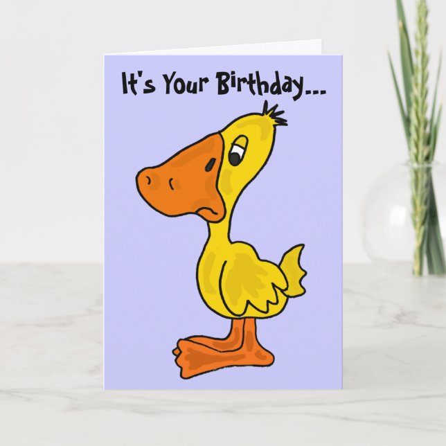 AN- Graciosa tarjeta de cumpleaños Ducky (Anverso)
