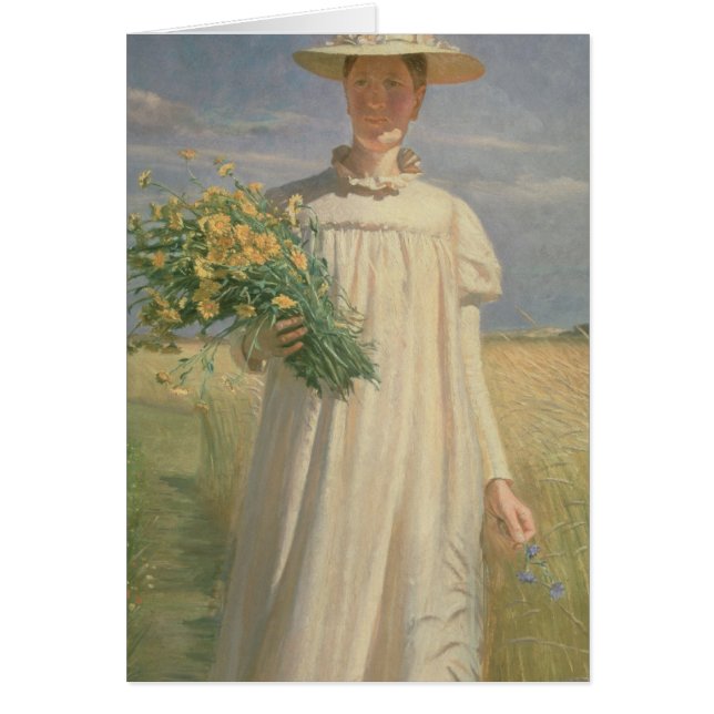 Ana Ancher que vuelve de la flor Picking, 1902 (Frente)