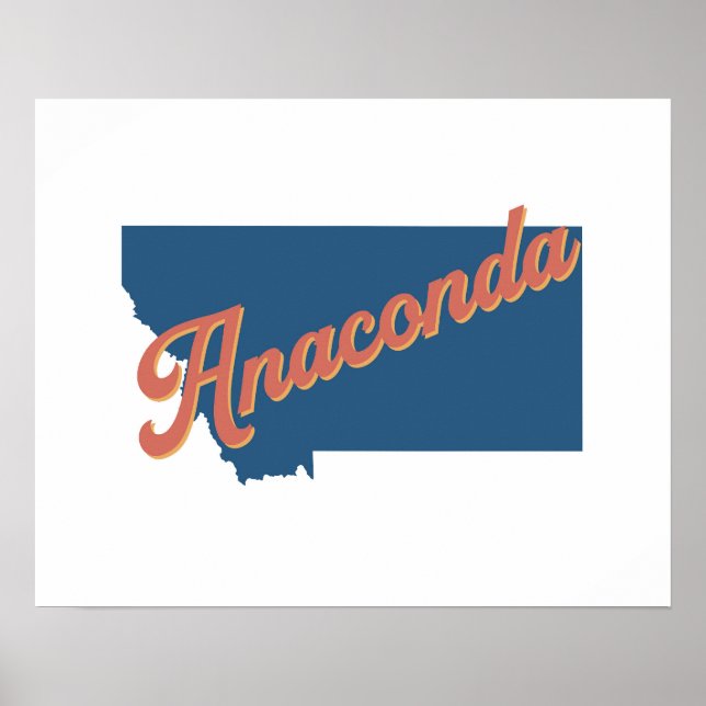 Anaconda, impresión estatal de Montana (Frente)