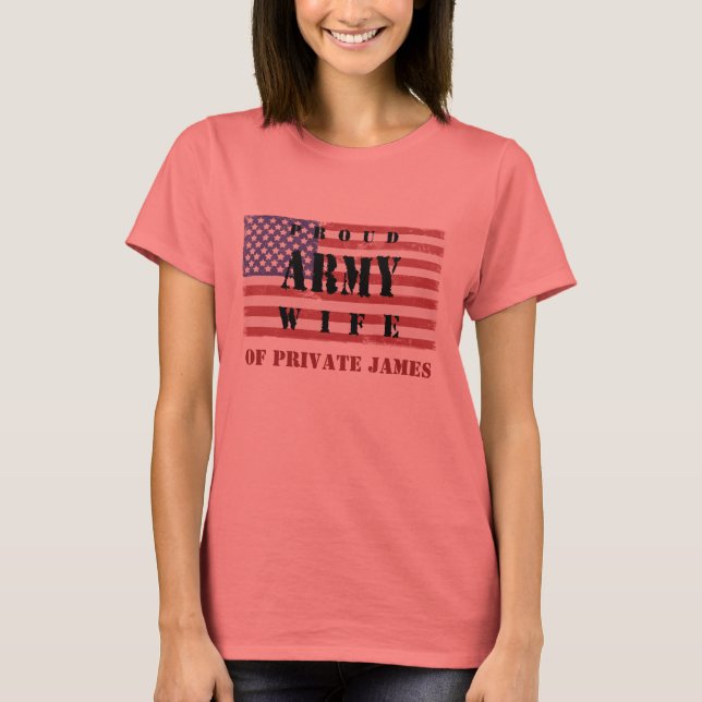 Añada el nombre de su marido: Orgullosa camiseta d (Anverso)