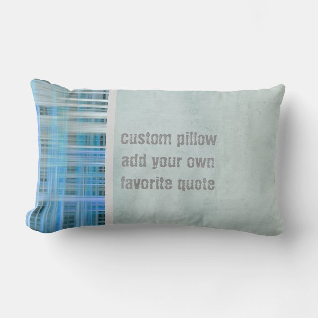 añada su almohada azul plaid personalizado (Anverso)