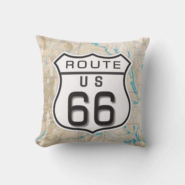 añada su almohada de la ruta 66 de las fotos (Anverso)