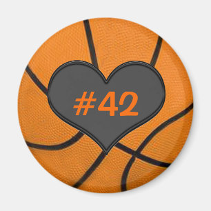 Añada su imán del baloncesto del número de los