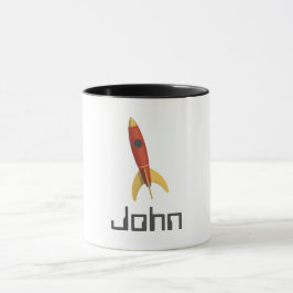 Añade tu nombre Rocket 11 oz. Taza en colores comb