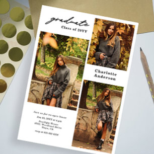 Añadir 3 anuncios de graduación modernos de fotos