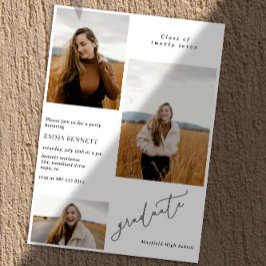 Añadir 3 Invitación de Graduación de Guión Moderno