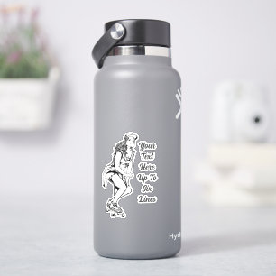Añadir Chica de skateboard de texto de 4" Pegatina