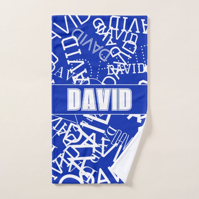 Añadir cualquier nombre, collage de nombres En azu (Toalla de mano)