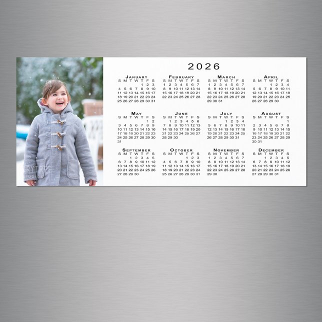 Añadir el imán blanco del calendario Photo 2026 (Add Your Photo 2026 Calendar White Magnet in situ)