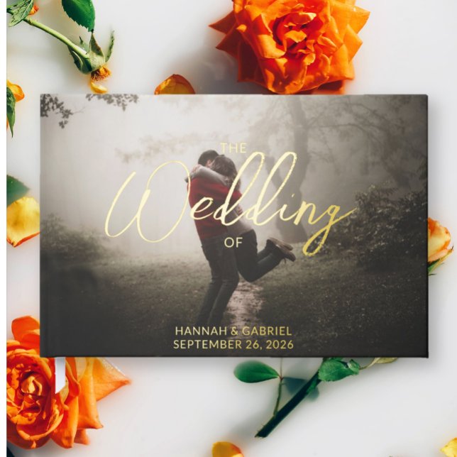 Añadir el libro de invitados de Terracotta Relieve (The front of the Add Photo Wedding Guest Book)