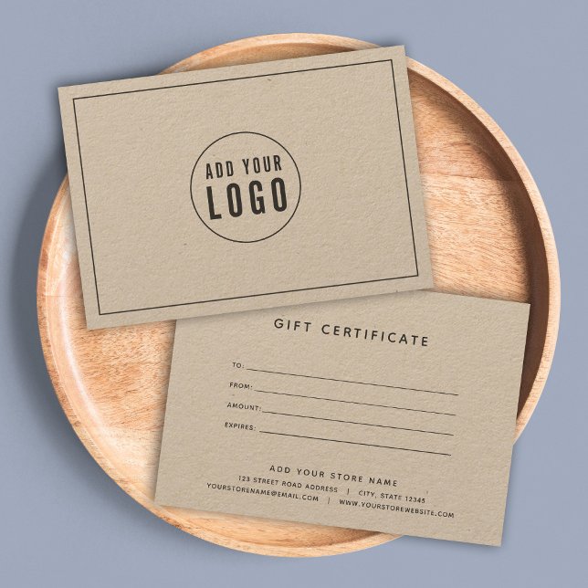 Añadir el logotipo Certificado de regalo de Kraft  (Subido por el creador)