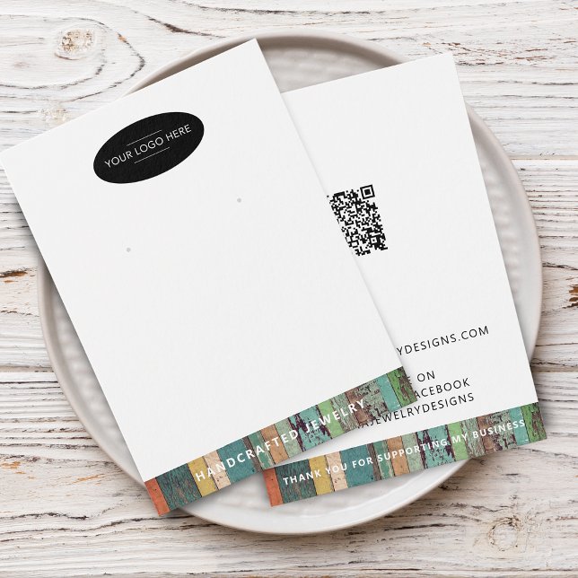Añadir el logotipo de la tarjeta de visualización  (Add Your Logo QR Code Earring Display Card)