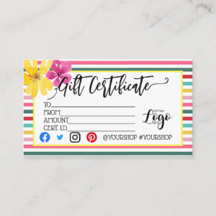 AÑADIR EL marketing de su certificado de regalo de