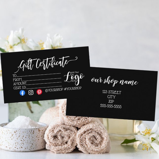 AÑADIR EL marketing de su certificado de regalo de (Subido por el creador)