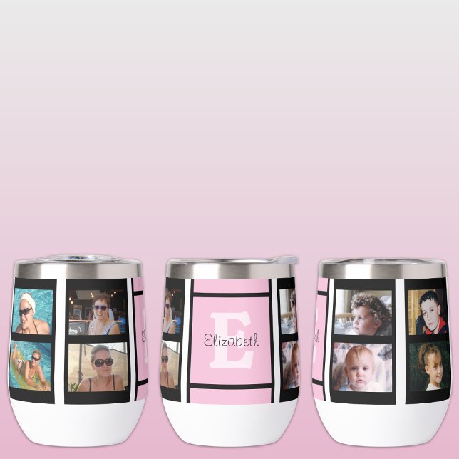 Añadir el nombre inicial 8 fotos rosa y negro (Subido por el creador)