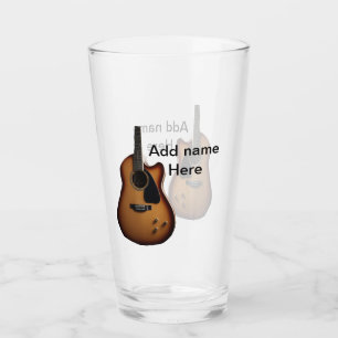 Añadir el nombre texto guitarra acústica marrón ed
