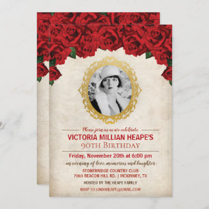 AÑADIR FOTO - Rosas Invitación a cumpleaños