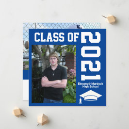 Añadir fotos a las invitaciones de graduación azul