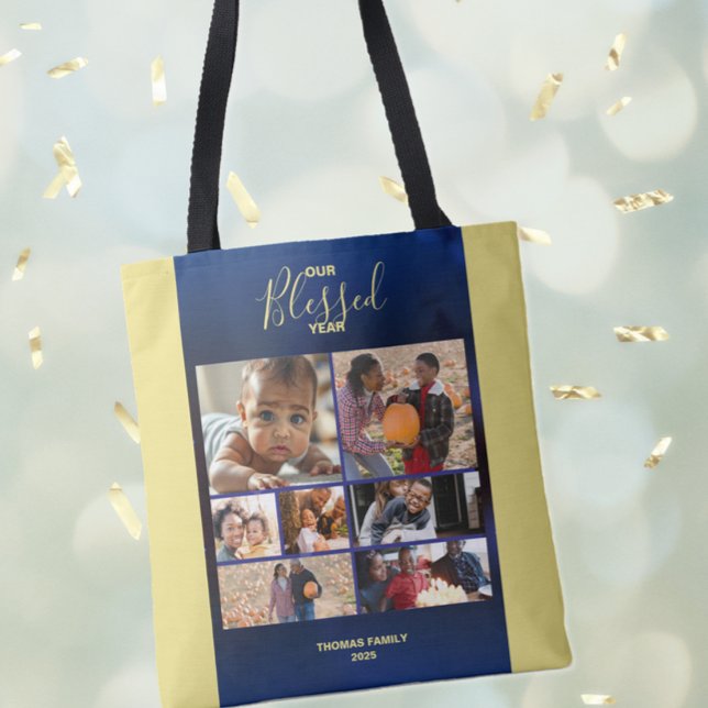 Añadir fotos de la bolsa de la foto del año bendec (Add Photos Blessed Year Photo Tote Bag)