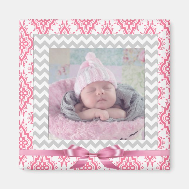 Añadir la foto de su bebé a este imán (Frente)