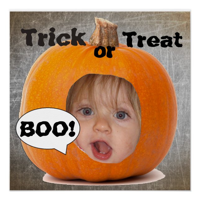 Añadir la foto de su hijo al Poster de calabaza di (Anverso)