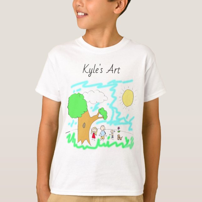 Añadir la ilustración de su hijo a esta camiseta (Anverso)