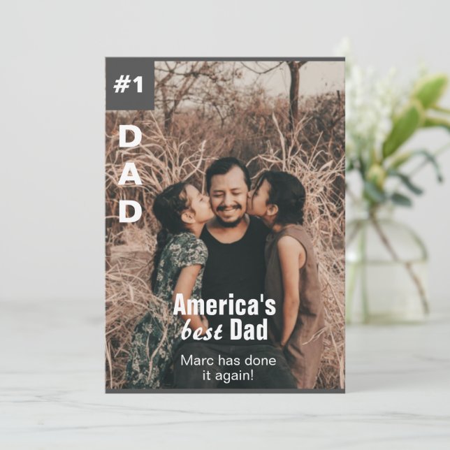 Añadir la tarjeta de foto número uno papá (Anverso de pie)