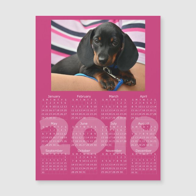 Añadir la tarjeta magnética del calendario de foto (Anverso)