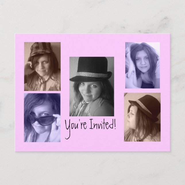 Añadir las invitaciones de la postal de cumpleaños (Anverso)