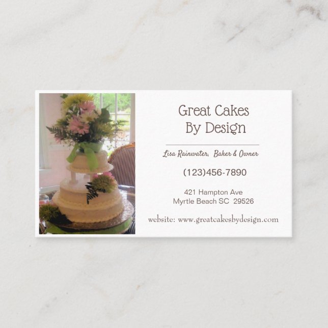 Añadir las tarjetas de negocios Photo Cake Baker (Anverso)