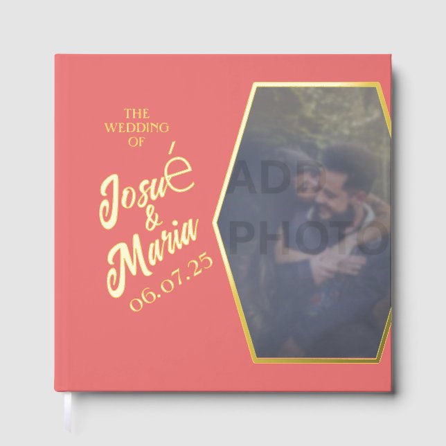 Añadir libro de invitados de Relieve metalizado de (Anverso)