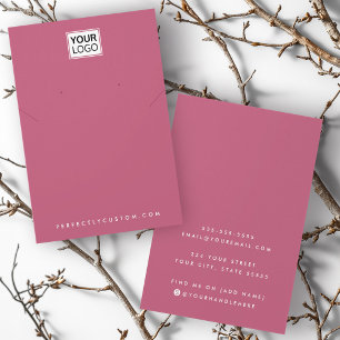 Añadir logotipo rosa tarjeta de visualización de a