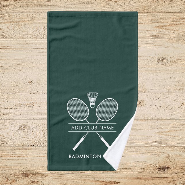 Añadir nombre de club Badminton Racas Iconos Perso (Badminton Club Members Green Hand Towel)