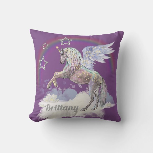 Añadir nombre Fantasy Unicorn almohada de decoraci (Anverso)