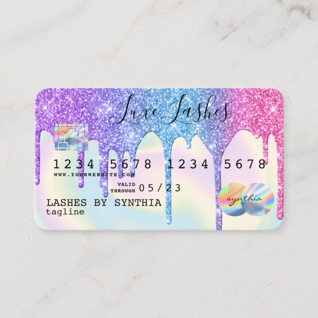 Añadir nombre Holograph Drips Tarjeta de crédito m (Anverso)