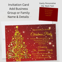 Añadir nombres Navidades Red Gold Party Invitación