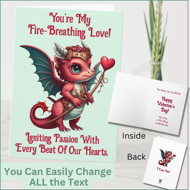 Añadir nombres, tarjeta Día de San Valentín Dragon (Subido por el creador)