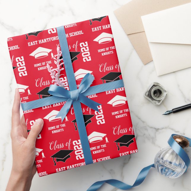 Añadir papel de ajuste de graduación rojo de año e (Regalar)