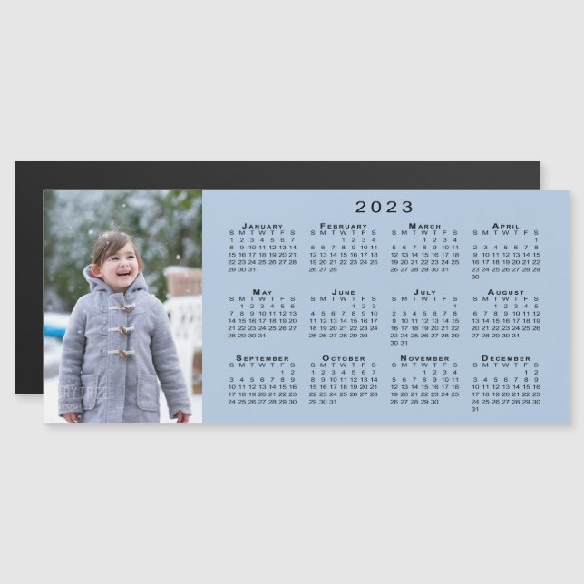 Añadir su calendario de fotos 2023 en imán azul cl (Anverso/Reverso)