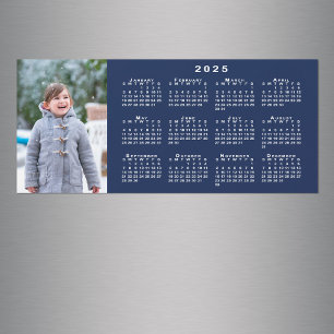 Añadir su calendario de fotos 2025 en imán azul ma
