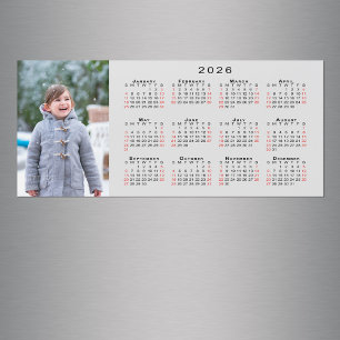 Añadir su calendario de fotos 2026 en el imán gris